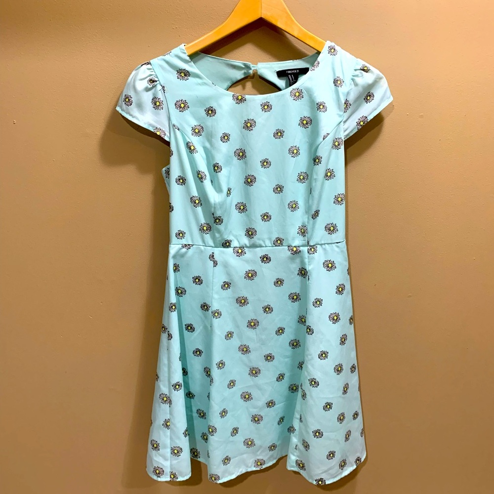 Forever 21 Daisy Mini Skater Dress with cut-out back, size S